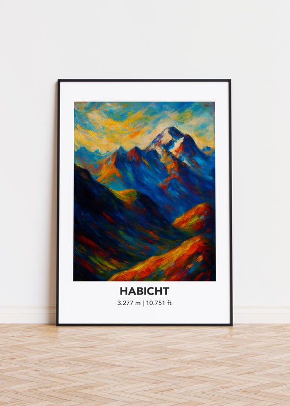 Mountain Art Poster Modern Habicht Print