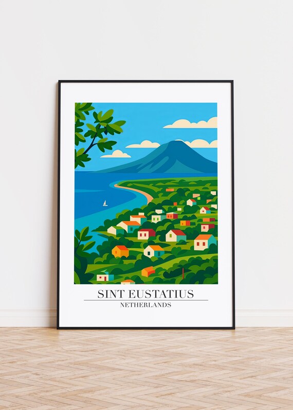 Sint Eustatius Netherlands Caribbean Island Travel Art Poster