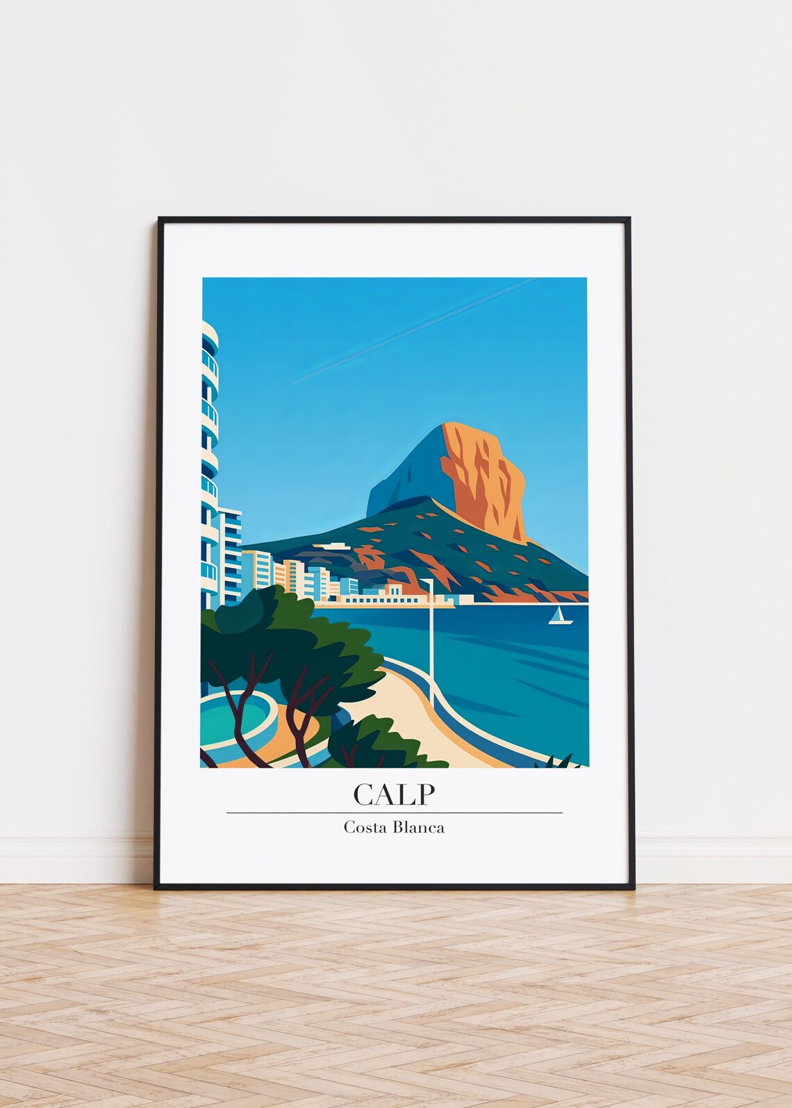 Calp Costa Blanca Penon de Ifach Rock Beach Spain Travel Poster