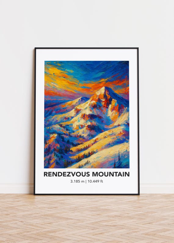 Rendezvous Mountain Poster Modern Oil Painting Style Art Print