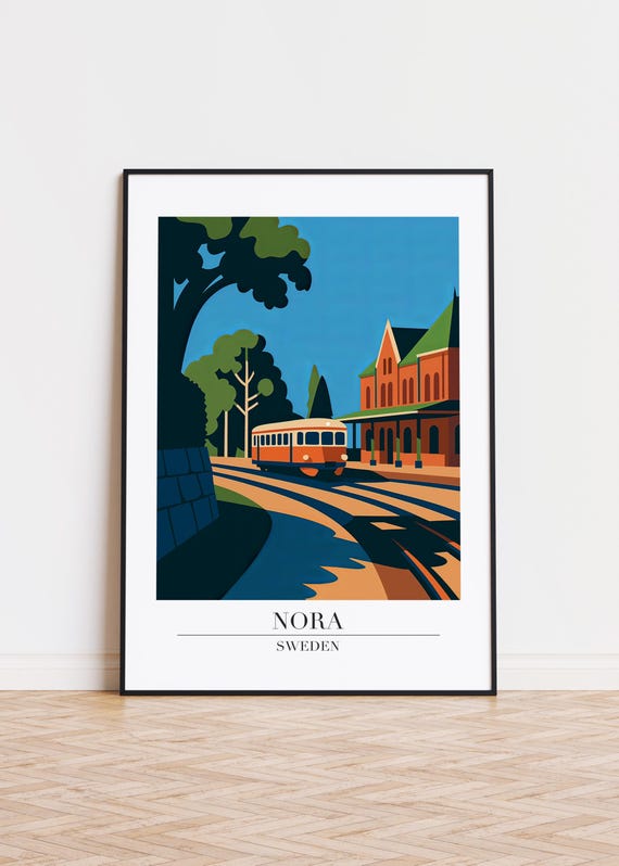 Nora Cityscape Poster Modern Scandinavian Art Print
