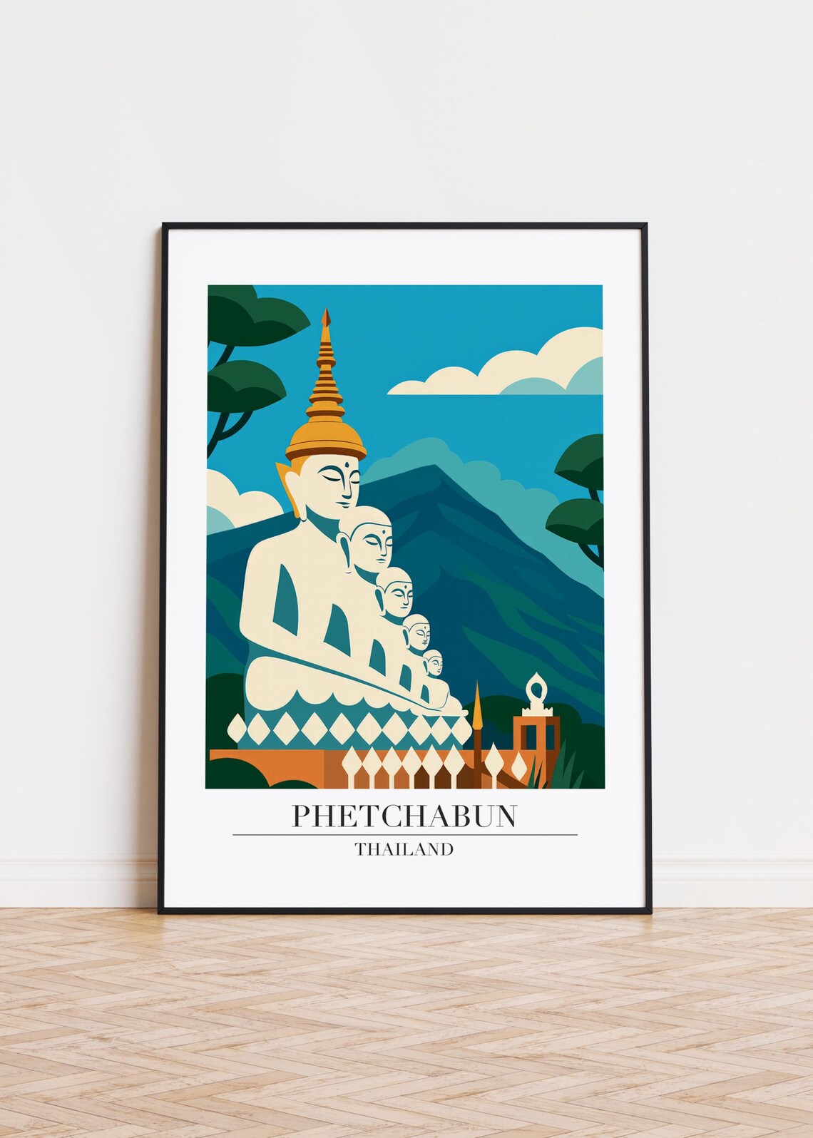 Phetchabun Cityscape, Modern Travel Poster