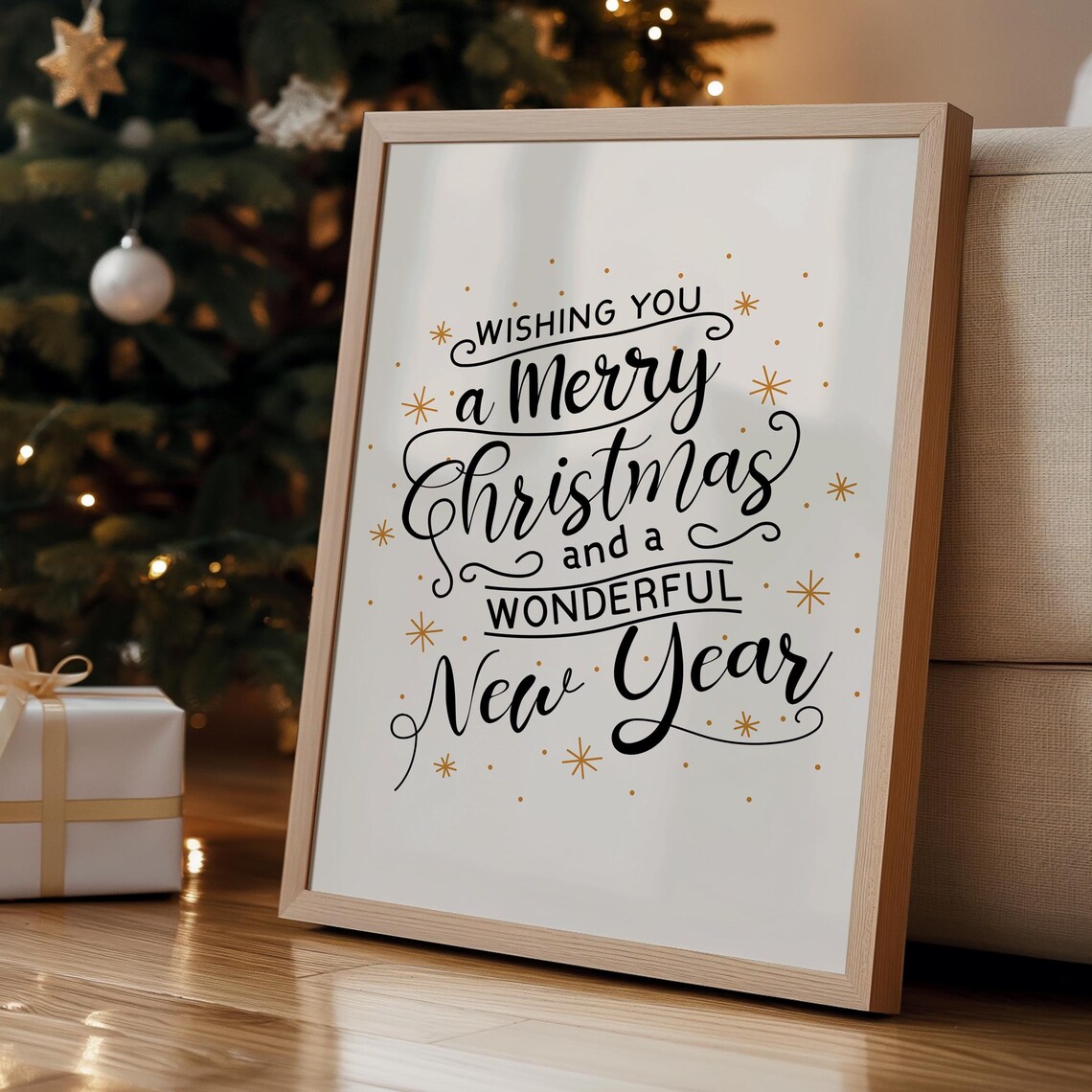 Wishing You a Merry Christmas and Wonderful New Year Script Poster