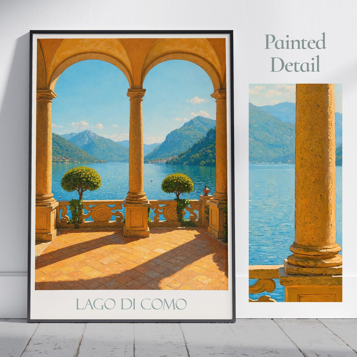 Lago di Como Italy Arched Loggia Terrace Over the Lake Poster