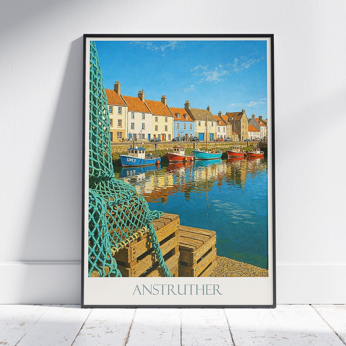 Anstruther Harbour Scotland Colorful Fishing Village Quayside Poster