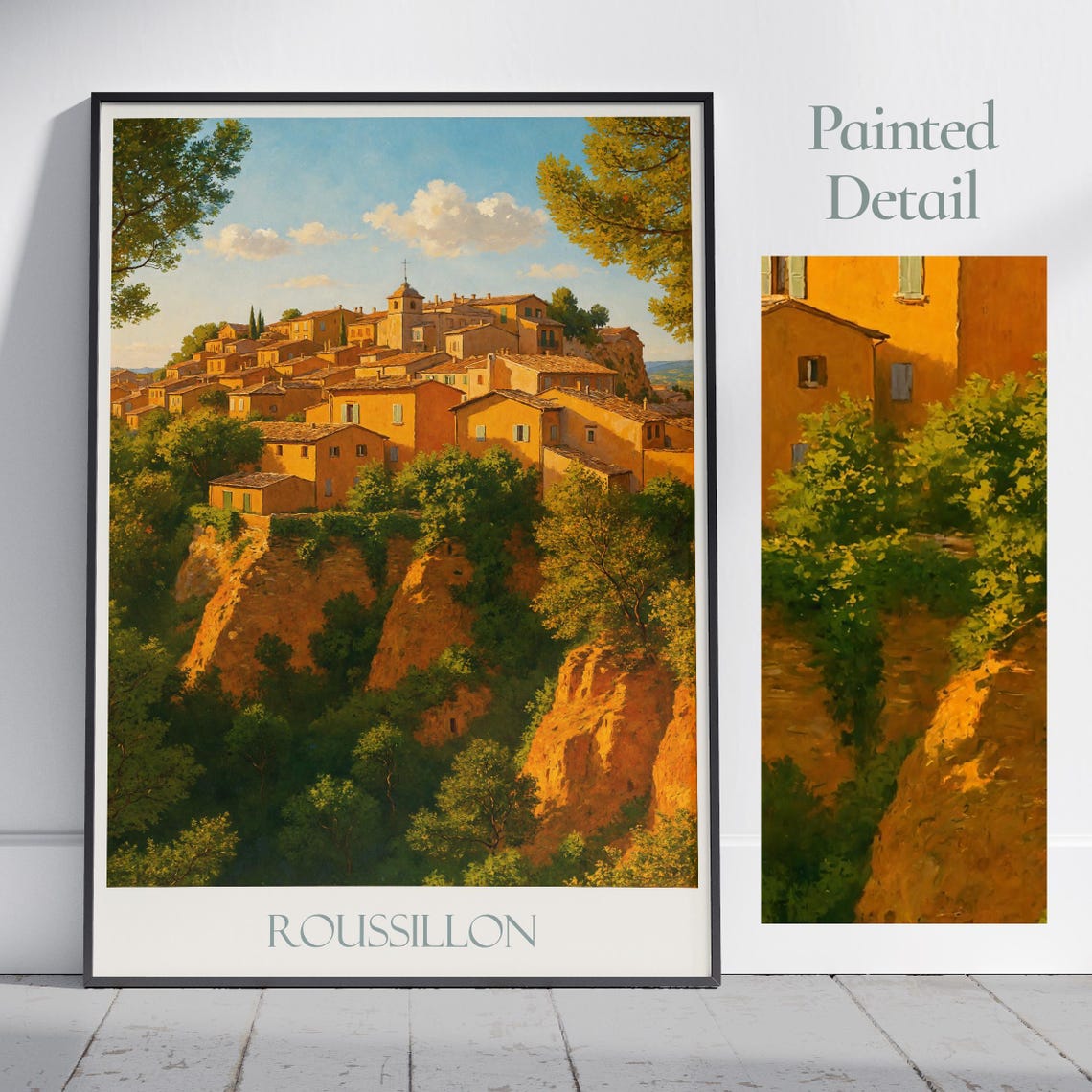 Roussillon Provence Ochre Cliffs Village Painted Travel Poster