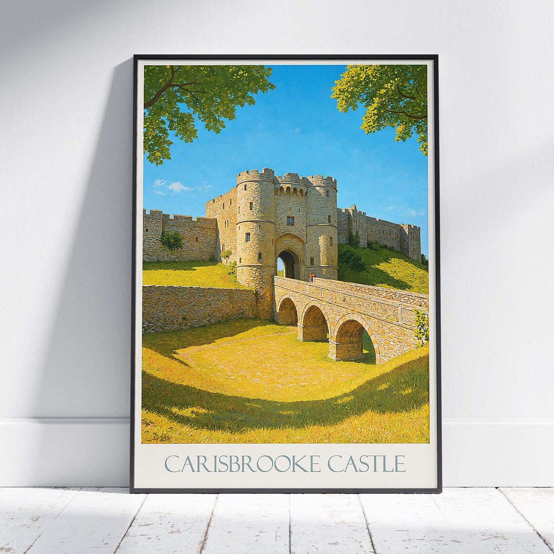 Carisbrooke Castle Isle Of Wight Medieval Gateway Travel Poster