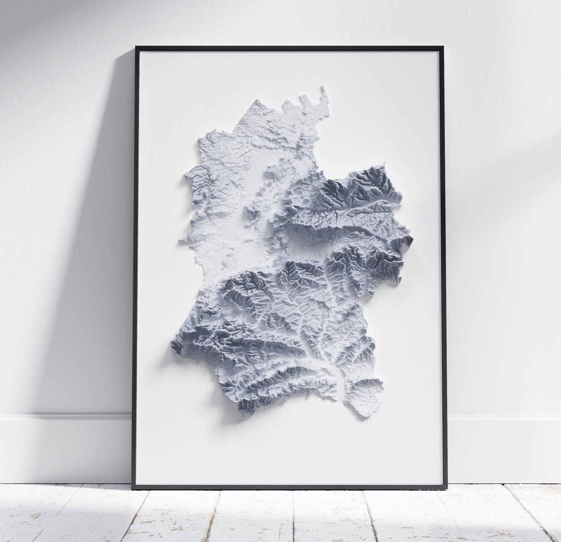 Wiltshire England Minimalist Topographic Relief Map Wall Art