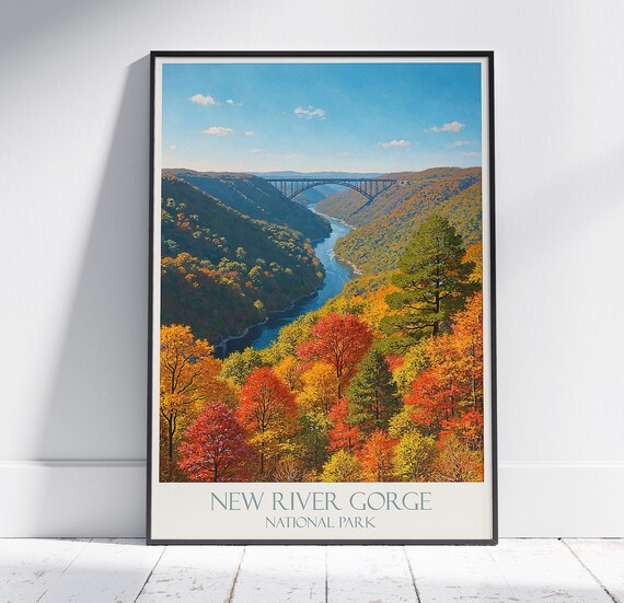 New River Gorge National Park Fall Foliage Bridge Vista Poster