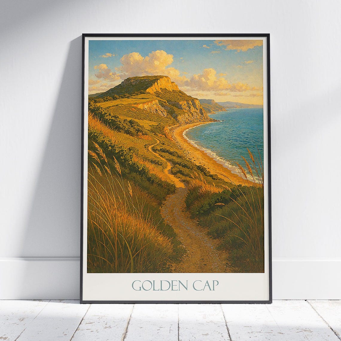 Golden Cap Dorset Jurassic Coast Clifftop Path and Beach Poster