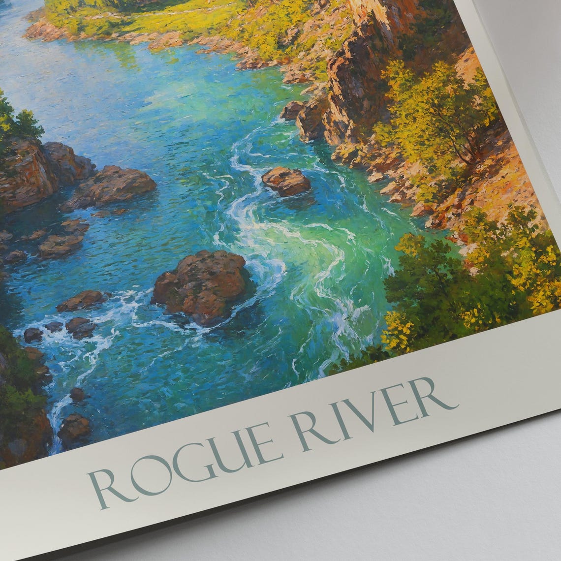 Rogue River Oregon Canyon Gorge Painted Wilderness Travel Poster - Image 3