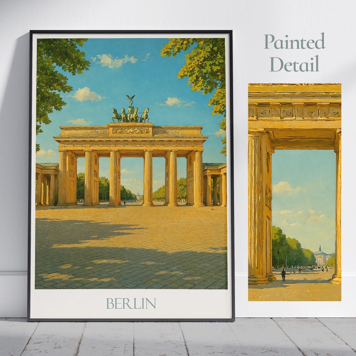 Berlin Brandenburg Gate Quadriga Historic Landmark Art Poster