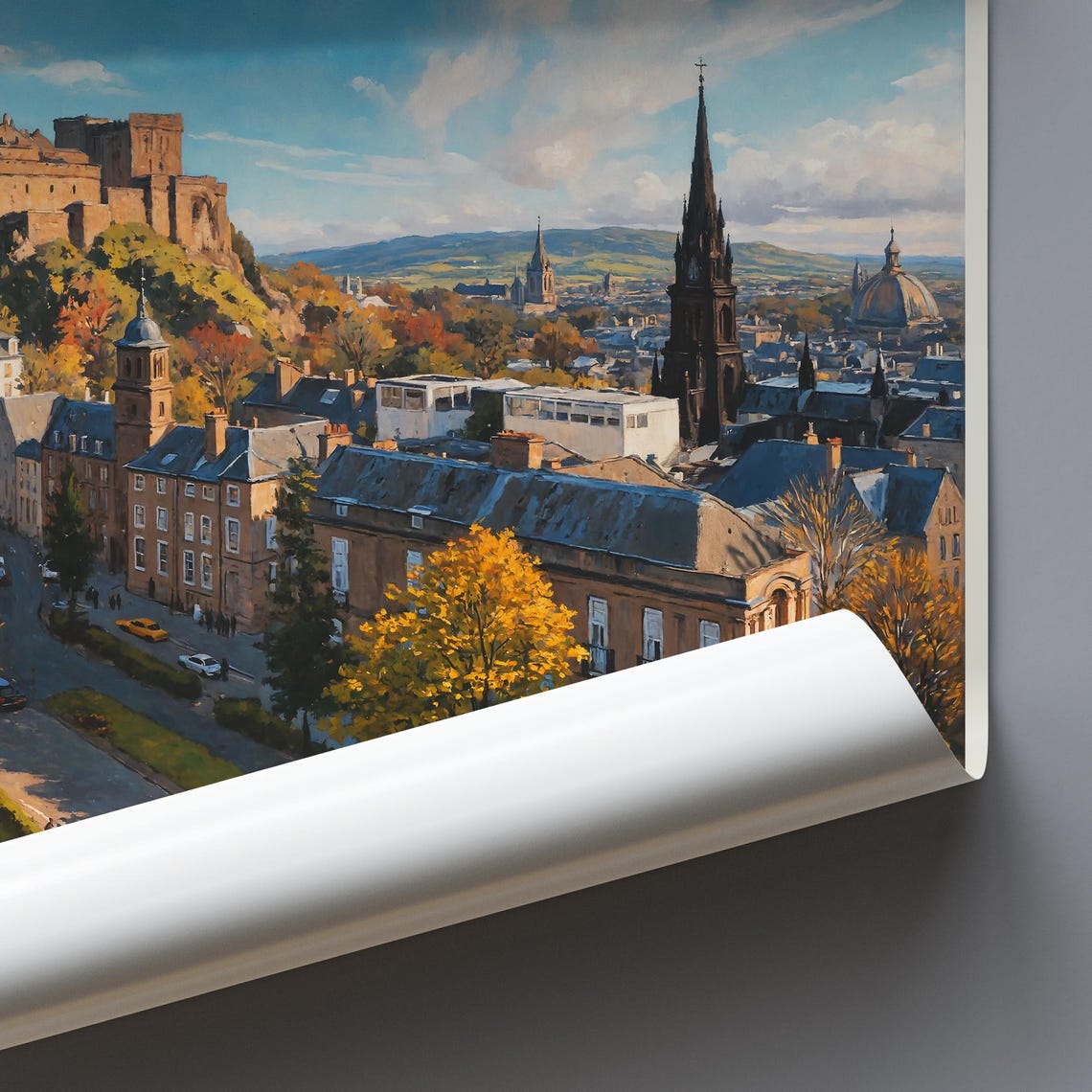 Edinburgh Scotland Castle Royal Autumn Cityscape Old Town Poster - Image 3