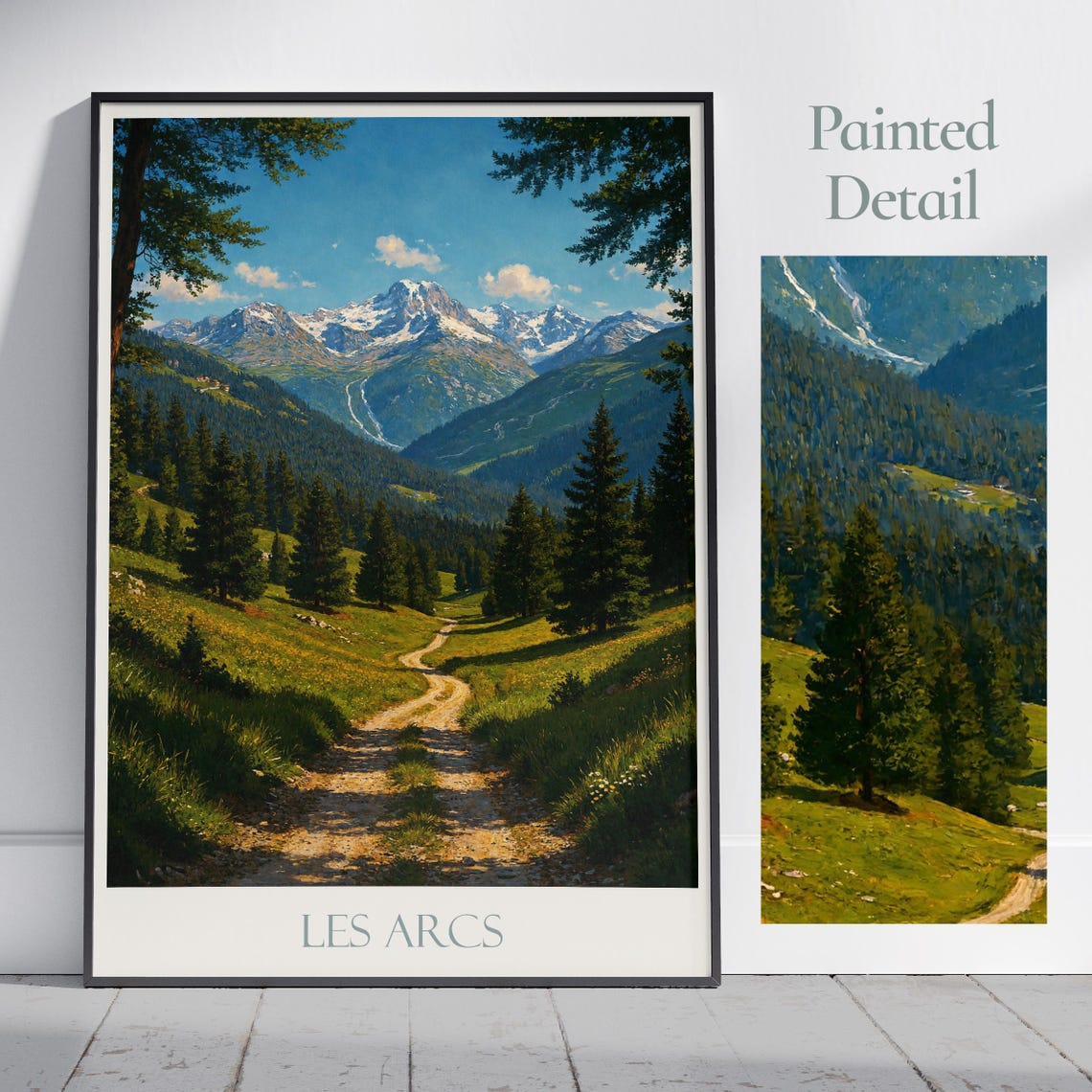 Les Arcs French Alps Painted Forest Trail to Snow Peaks Poster