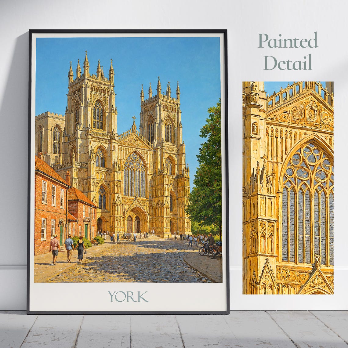 York Minster Gothic Cathedral Painterly British Heritage Poster