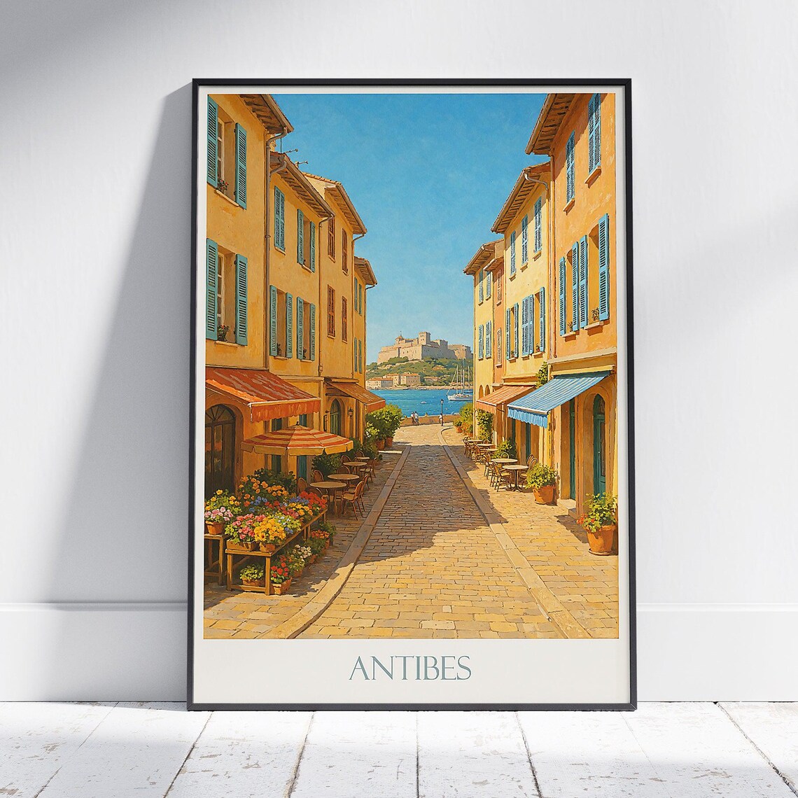 Antibes French Riviera Colorful Old Town Street Scene Poster