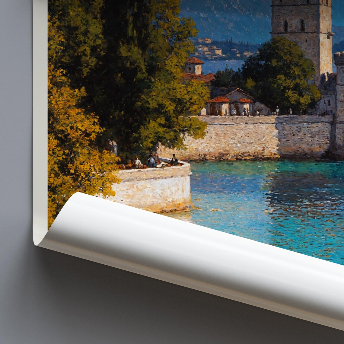 Sirmione Italy Lake Garda Castle Tower Turquoise Water Art Poster - Image 4