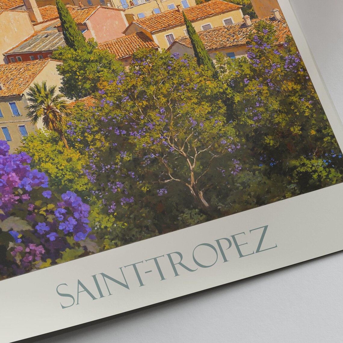 Saint Tropez French Riviera Painted Harbor And Bell Tower View Poster - Image 3