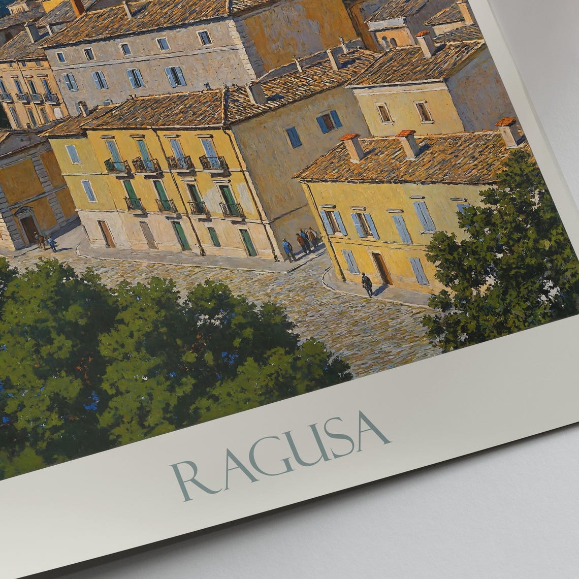 Ragusa Sicily Baroque Hill Town Cathedral Dome Painted Art Poster - Image 3