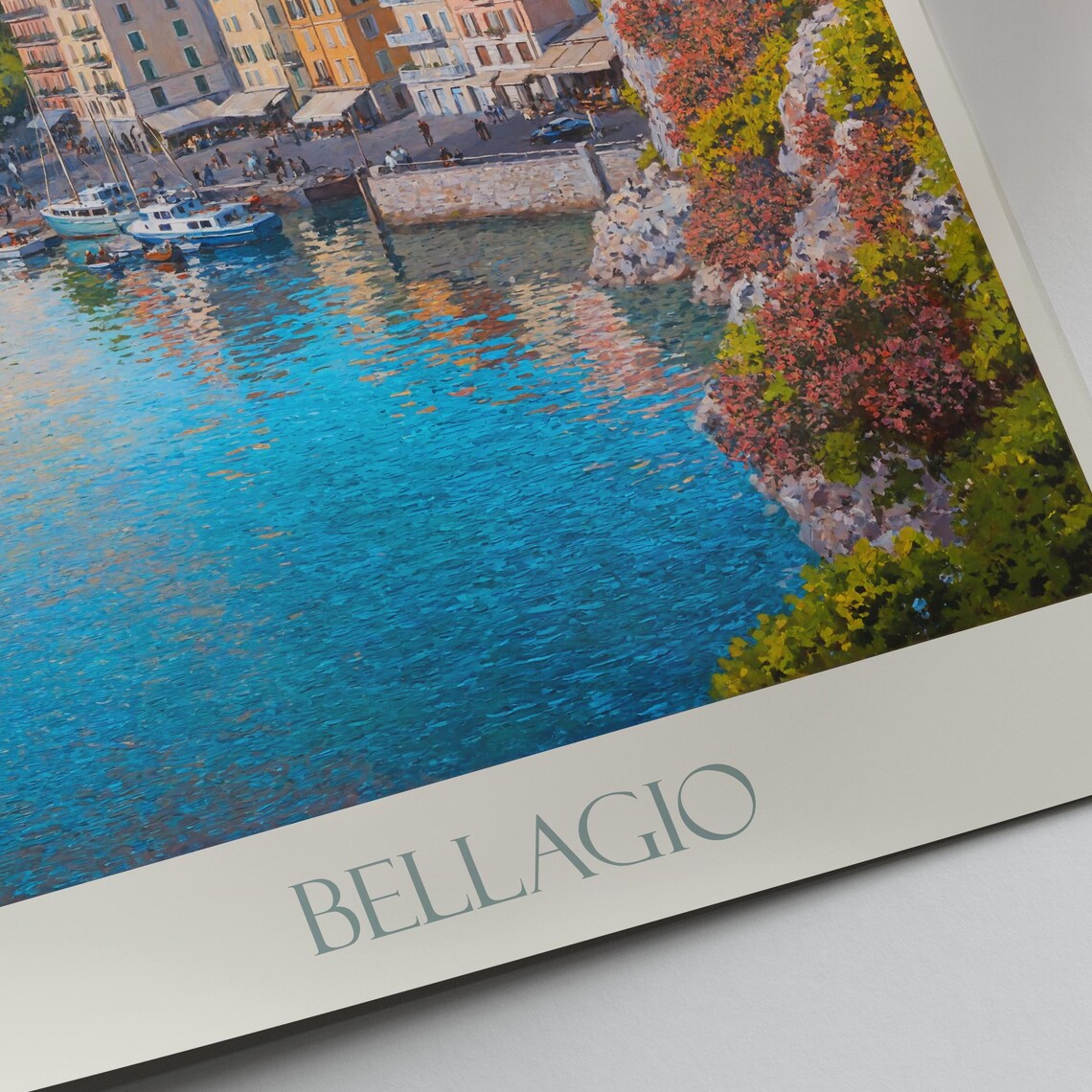 Bellagio Lake Como Waterfront Town Boats Italy Travel Poster - Image 4