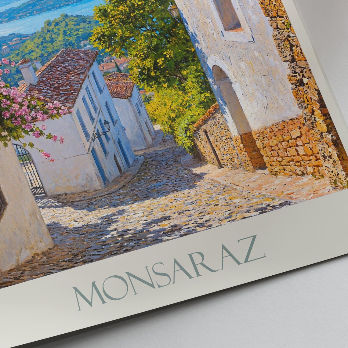 Monsaraz White Village Painted Stone Arch And Lakeside View Poster - Image 4