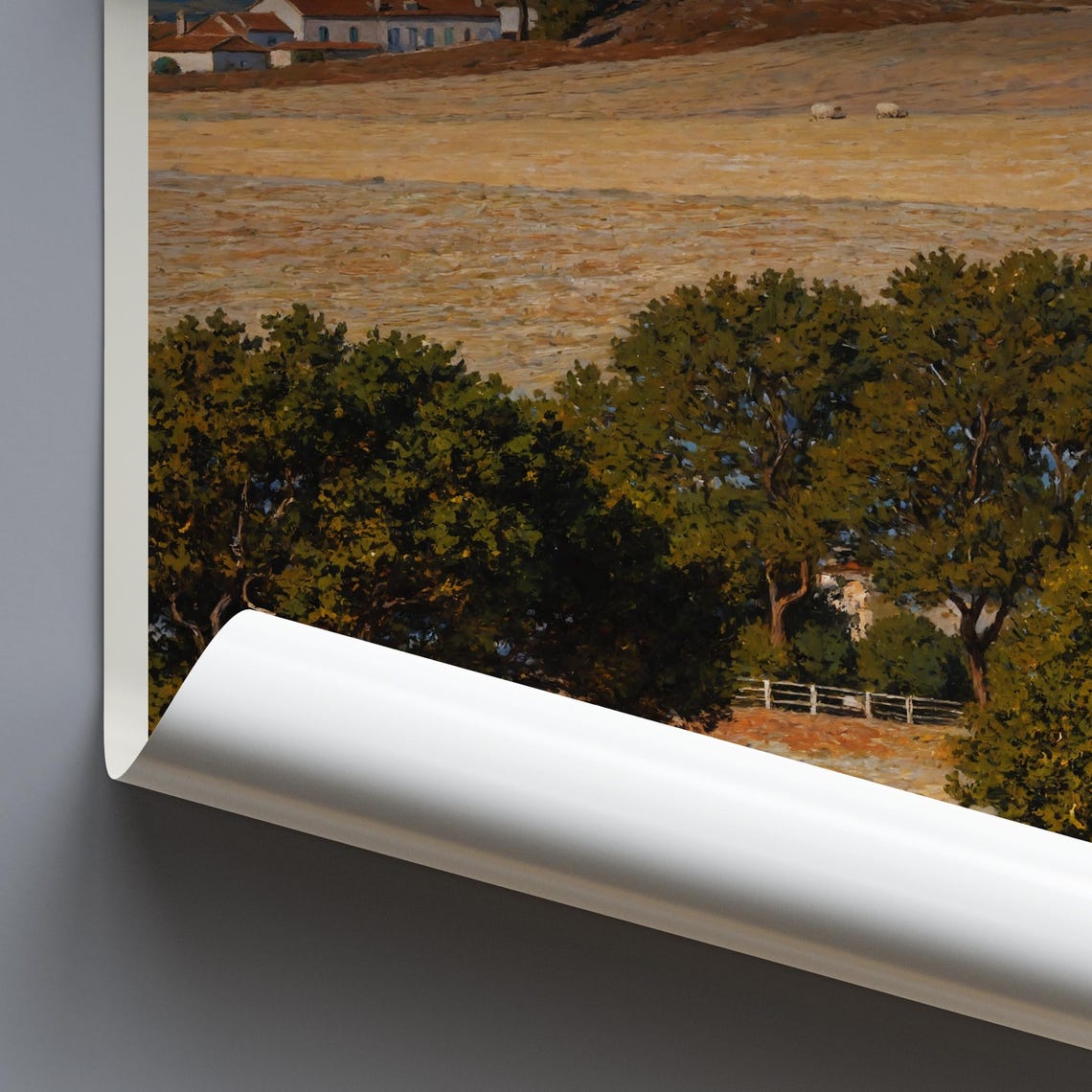Alentejo Cork Oak Hills Painted Sheep Pasture And Farmhouse Poster - Image 4