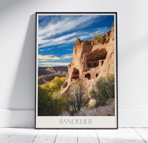 Bandelier National Monument Travel Print New Mexico Poster Wall Art Home Decor Gift Personalized Framed