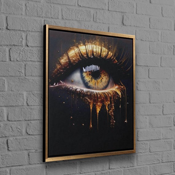 Eye Poster Design Canvas Decor Golden Crying Bridesmaid Gifts Modern Wall Art Personalized Gift For Dad