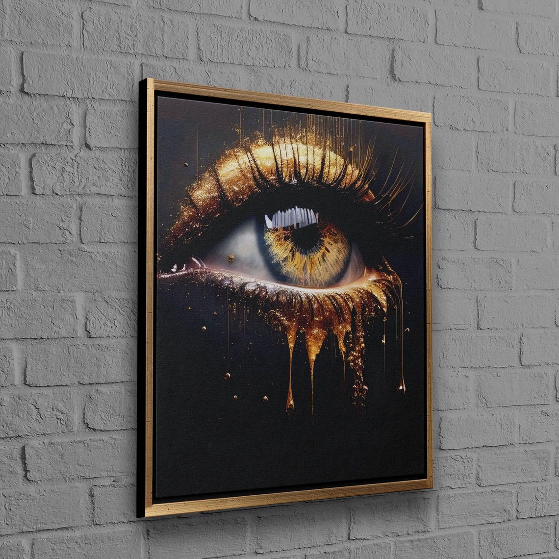 Eye Poster Design Canvas Decor Golden Crying Bridesmaid Gifts Modern Wall Art Personalized Gift For Dad