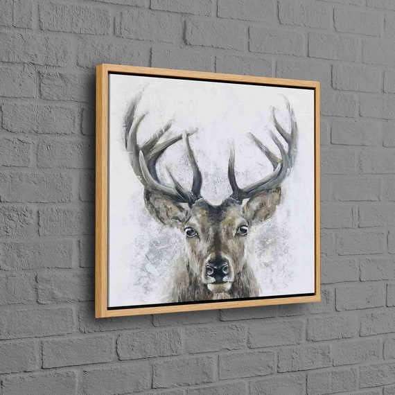 Majestic Deer Wall Art Rustic Wildlife Animal Portrait Canvas Or Glass Print For Lodge Cabin Farmhouse Natureinspired Interior Decor