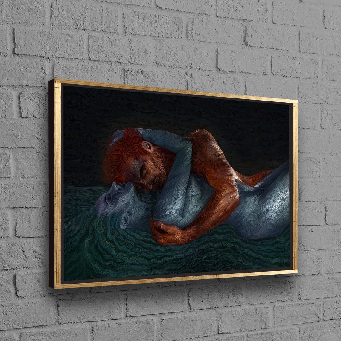 Erotic Canvas Art Bedroom Decor Hugging Couple Wall Hangings Hanging Personalized Gift For Dad