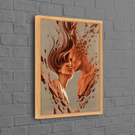 Modern Canvas Abstract Couple Gift For Love Wall Art Decor Prints Personalized Home