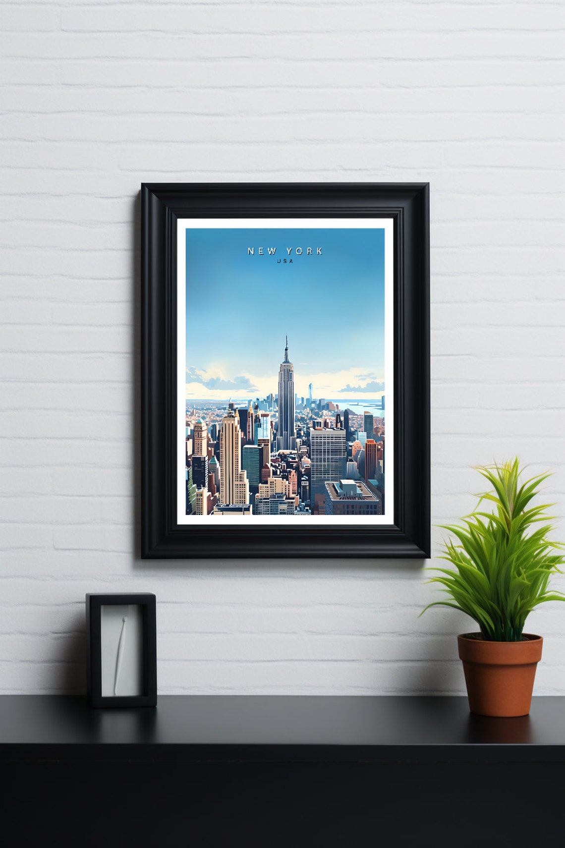 New York City Empire State Building Skyline Travel Poster Art - Image 2