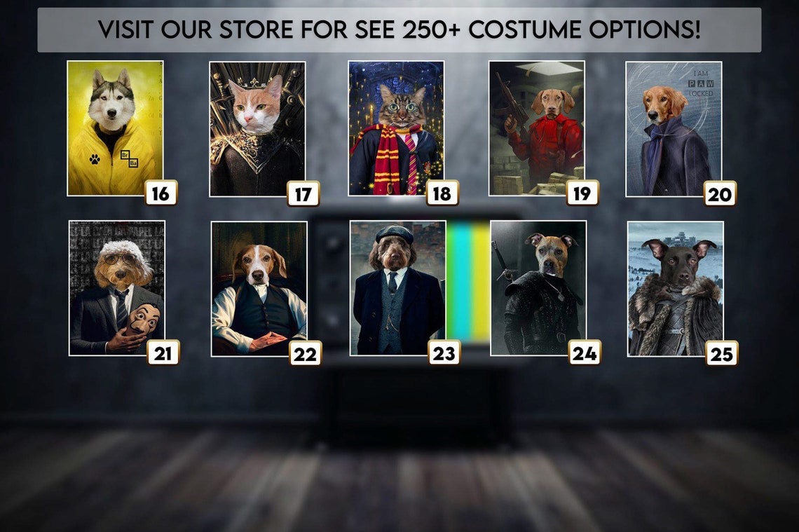 Tv Show Custom Pet Portrait Royal Pet Portrait Tv Series Custom Pet Memorial Gift Portrait Dog Cat Portrait Custom Dog Portrait - Image 4