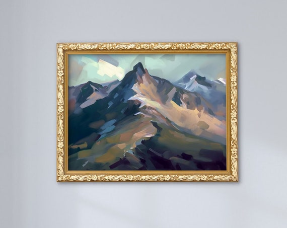 Abstract Mountain Landscape Painting Wall Art