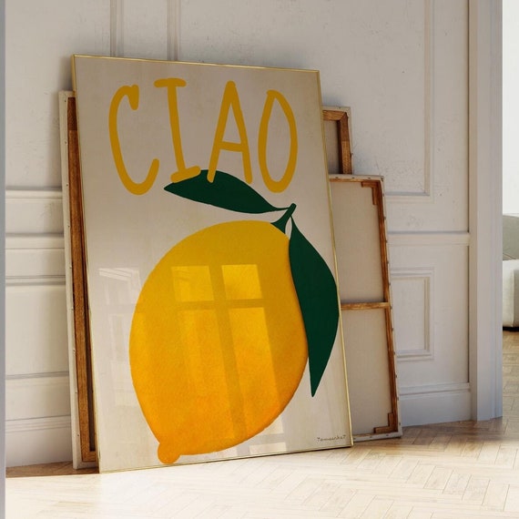 Lemon Poster Print, Trendy Kitchen Decor