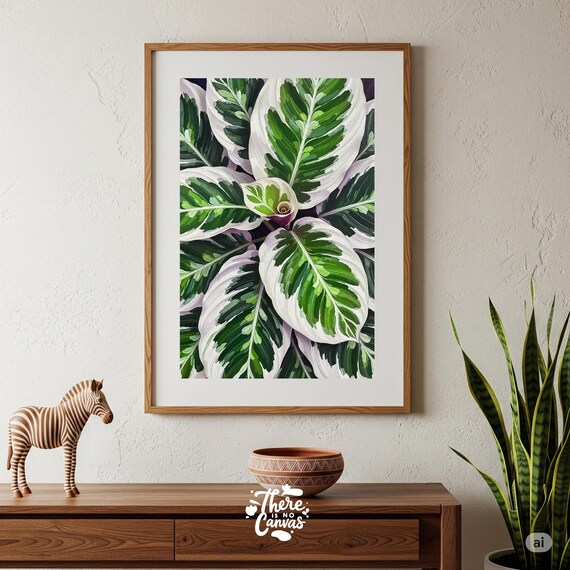 Calathea Orbifolia White Prayer Plant Botanical Leaf Art Poster