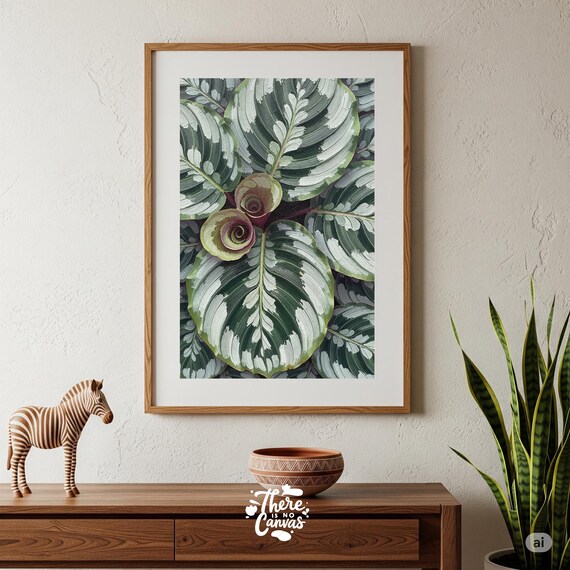 Calathea Orbifolia Print Tropical Prayer Plant Jungle Foliage Multiple Sizes