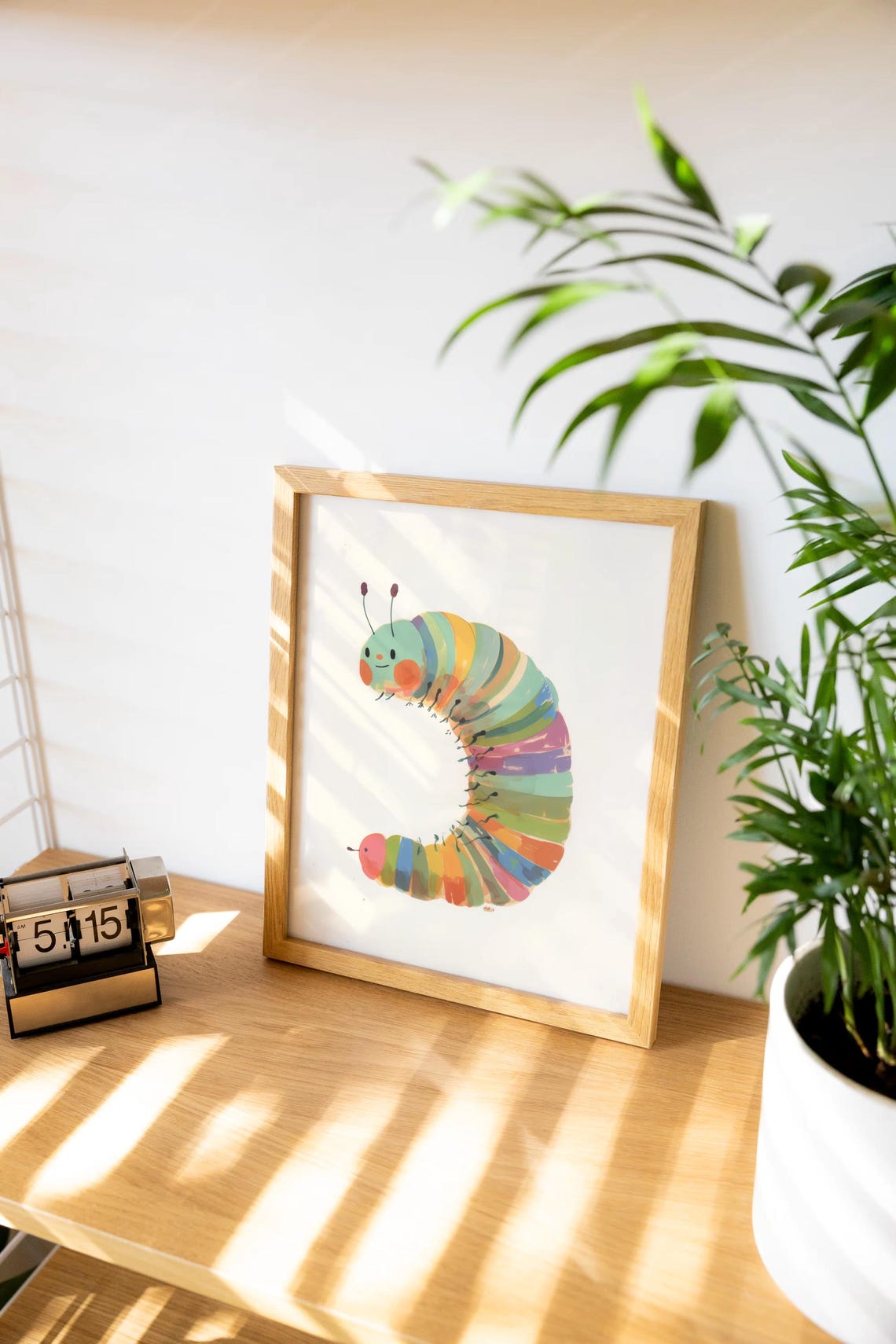 Caterpillar Nursery Art Print Insect Art Hungry Caterpillar Decor Colorful Wall Hanging Rainbow Gallery Wall Set Childrens Poster - Image 2