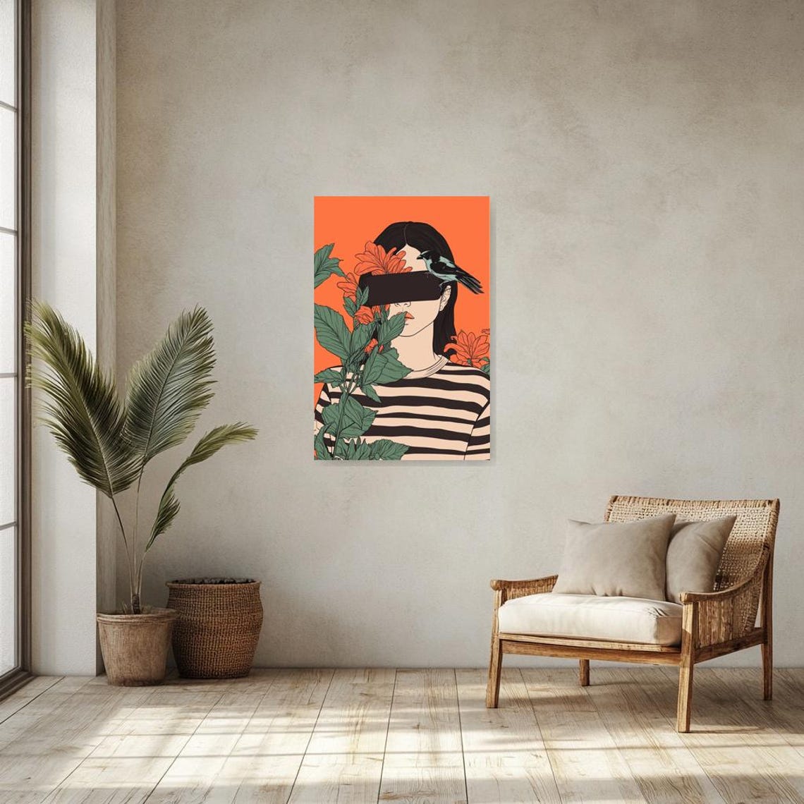Unique Print Inspired By Henri Matisse Featuring Bold Colors And Striking Floral Elements For Home Decor - Image 3