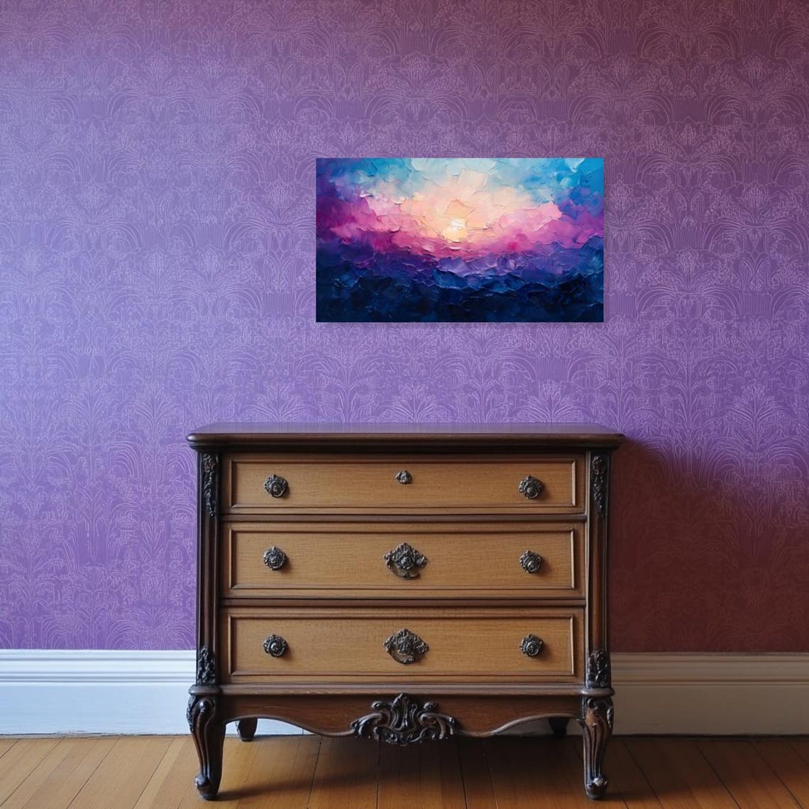Colorful Abstract Sunset Artwork Inspired By Impressionist Style For Home Decor Wall Art Prints - Image 4