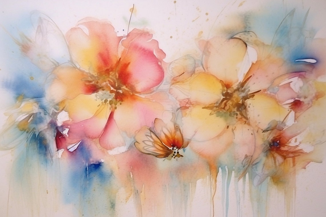 Pictorial Dreams Pastel Watercolor Bloom Abstract Floral Poster