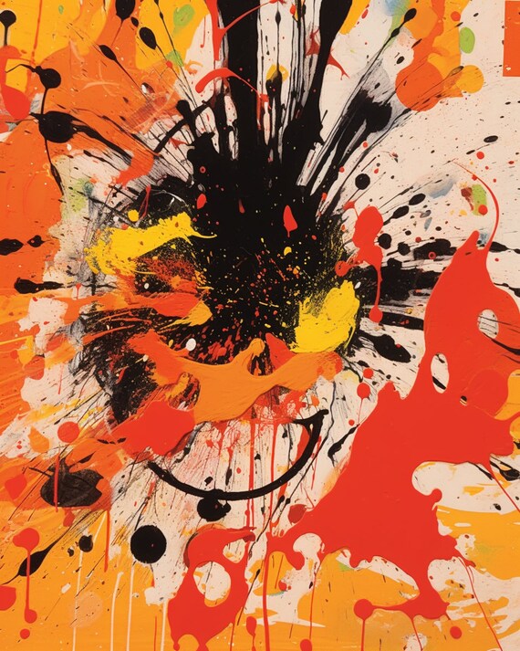 Norman Bluhm Inspired Abstract Pumpkin, Modern Artwork