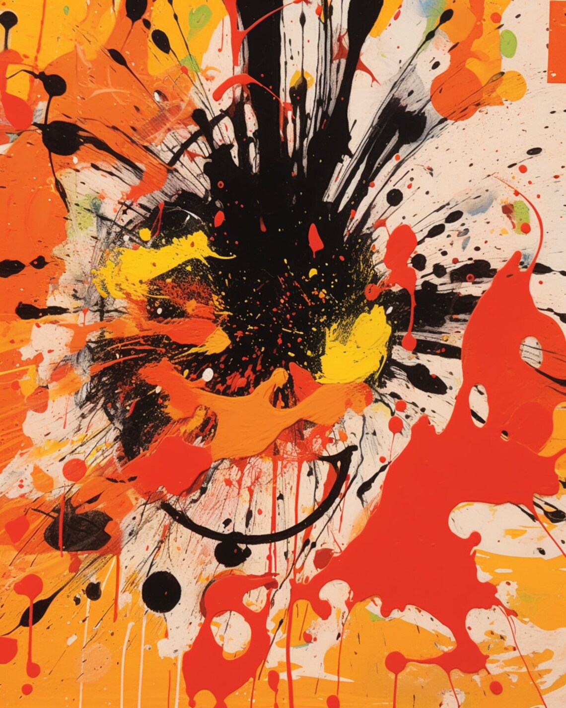 Norman Bluhm Inspired Abstract Pumpkin, Modern Artwork