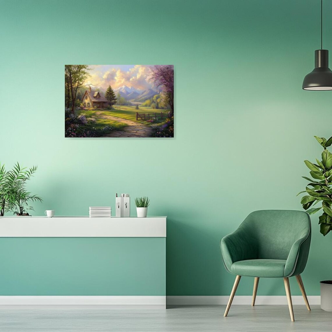 Charming Country Cottage In A Flower Meadow With Mountain Views Poster - Image 5