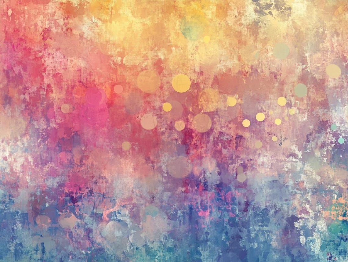 Dreamy Pastel Abstract Bokeh Warm Color Wash Textured Poster