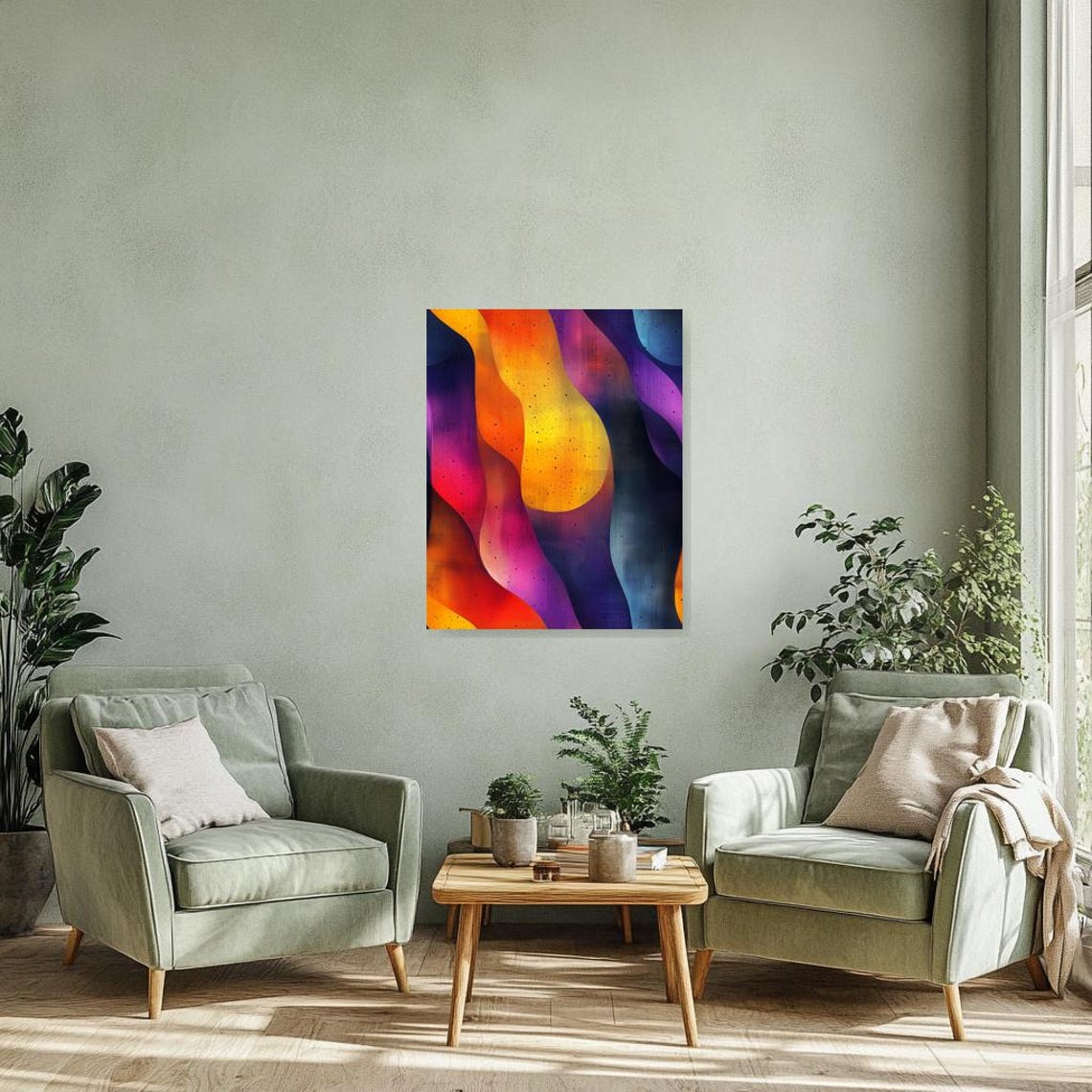 Abstract Colorful Wave Print Inspired By Kandinsky Vibrant Wall Art For Bold Home Decor - Image 3