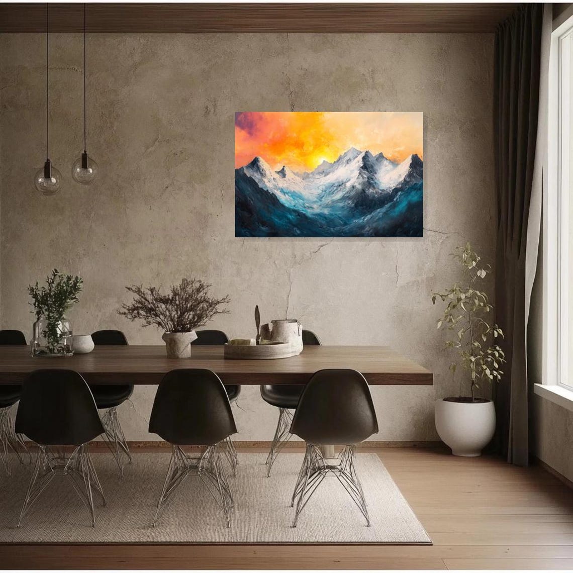 Custom Print Mountain Landscape Artwork In Inspired Style Of Jmw Turner Vibrant Colors For Home Decor - Image 3
