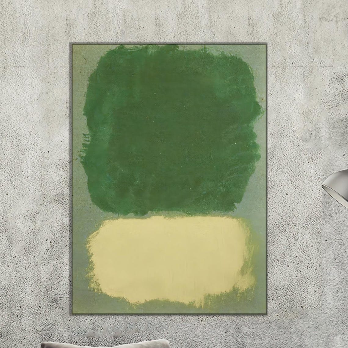 Mark Rothko Style Green Cream Abstract Color Field Modern Poster