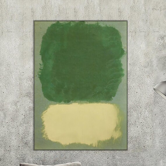 Mark Rothko Style Green Cream Abstract Color Field Modern Poster